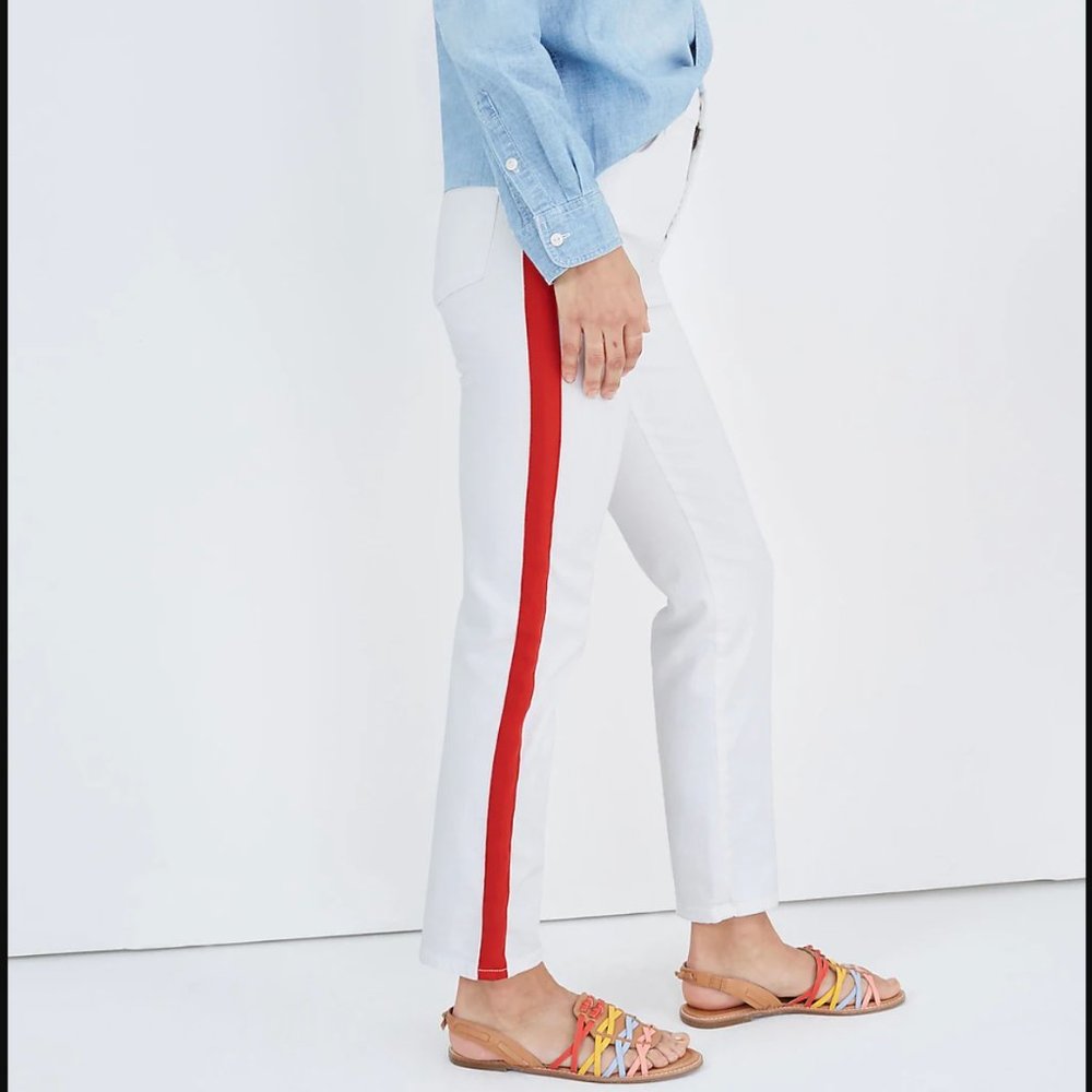 Madewell Stovepipe Jeans in Tile White: Tuxedo Stripe Edition